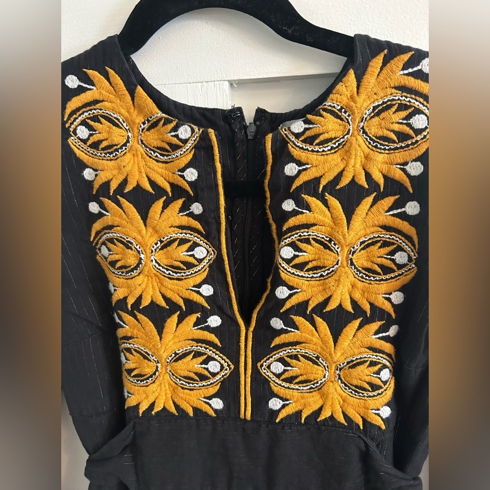 ANTIK BATIK embroidered metallic block print mini dress - Picture 5 of 8
